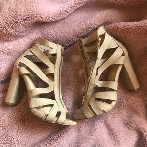 Nude Zip-Up Heels